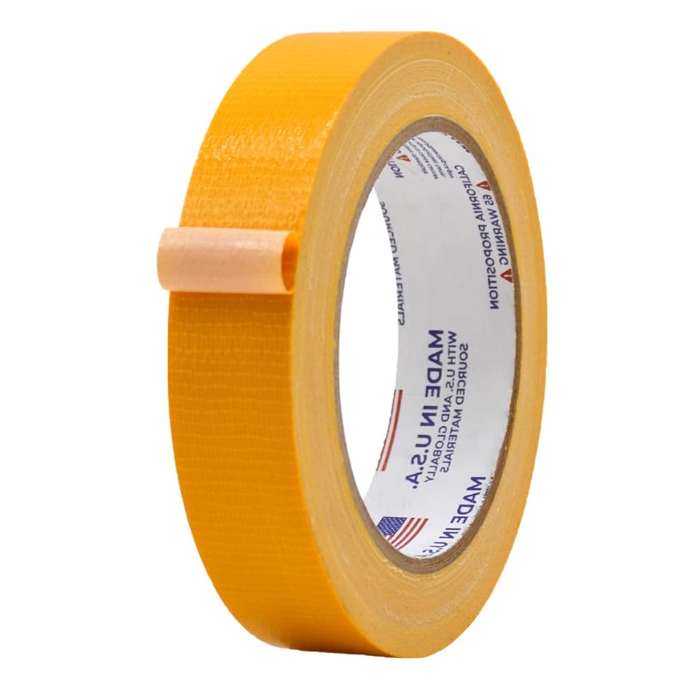 MAT Duct Tape Schoolbus Yellow Industrial Grade, 1 inch x 60 ft. Waterproof, UV Resistant for Crafts, Home Improvement, Repairs, & Projects
