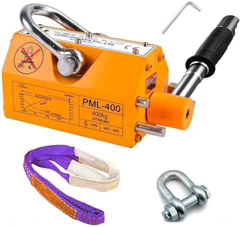 880 lbs/400 kg Lifting Magnet 1:3 Safety Factor Industrial Heavy Duty Magnetic Lifter for Machine Shop, Warehouses, Shipyards