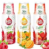 3 x 500 ml Getränkesirup Frucht Sirup | Himbeere-Erbeeren-Orange Geschmack mit 50% Fruchtanteil | FruttaMax für Soda Maschine geeignet