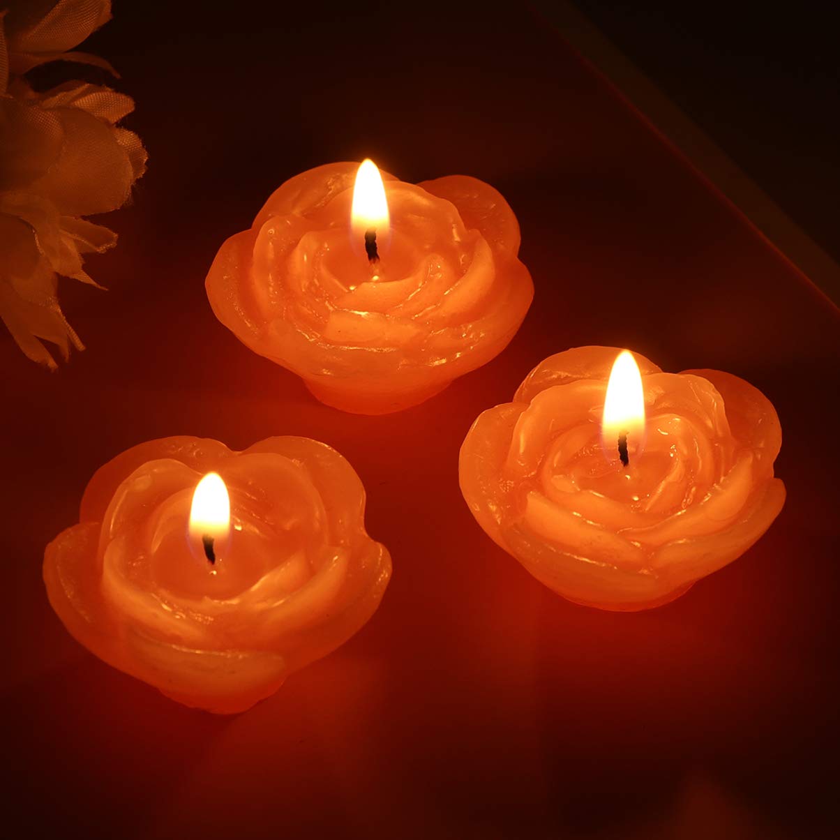 2 Juegos De Velas Flotantes Decorativas Con Forma De Rosa Para Decoración De Bodas (6 Unidades)