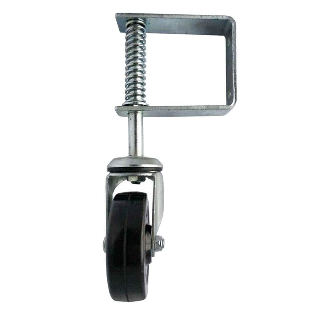 Hard Rubber Spring Gate Caster with Universal Mount, 5-Inch Wheel, 220-lb Load Capacity, Black, 4-Inch & 5-Inch 2 PK (5-Inch)