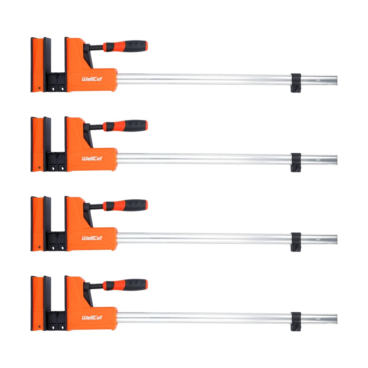 Wellcut Woodworking  Parallel Jaw Bar Clamp Set 600 X 95mm Quick Release 600Kg Clamping Force Heavy Duty Pack Of 4 from B&Q