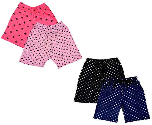 Image of IndiWeaves Girls Relaxed Fit Shorts (Multicolor13, 8-9 Years) Pack of 4