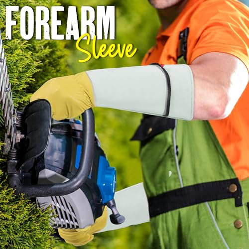 Image of HANDLANDY Rose Pruning Gardening Gloves for Men Women, Thorn Proof Forearm Protection Leather Garden Gloves, Gardening Gifts for Gardeners (Golden Yellow, X-Large)