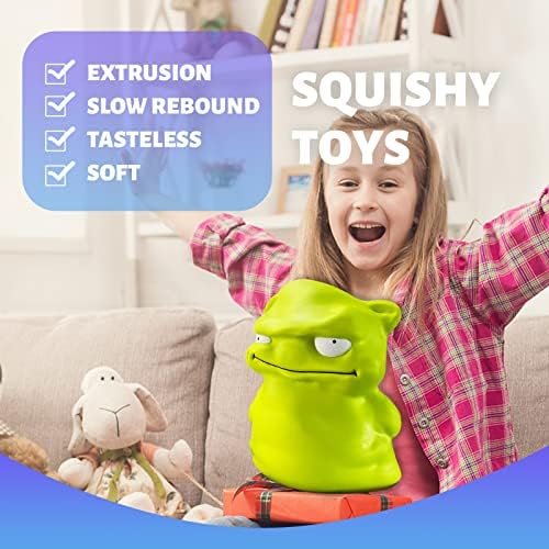 Anboor 9.8 Inches Jumbo Squishies Green Monster Kawaii Soft Slow Rising Scented Giant Squishy Stress Relief Kids Toys