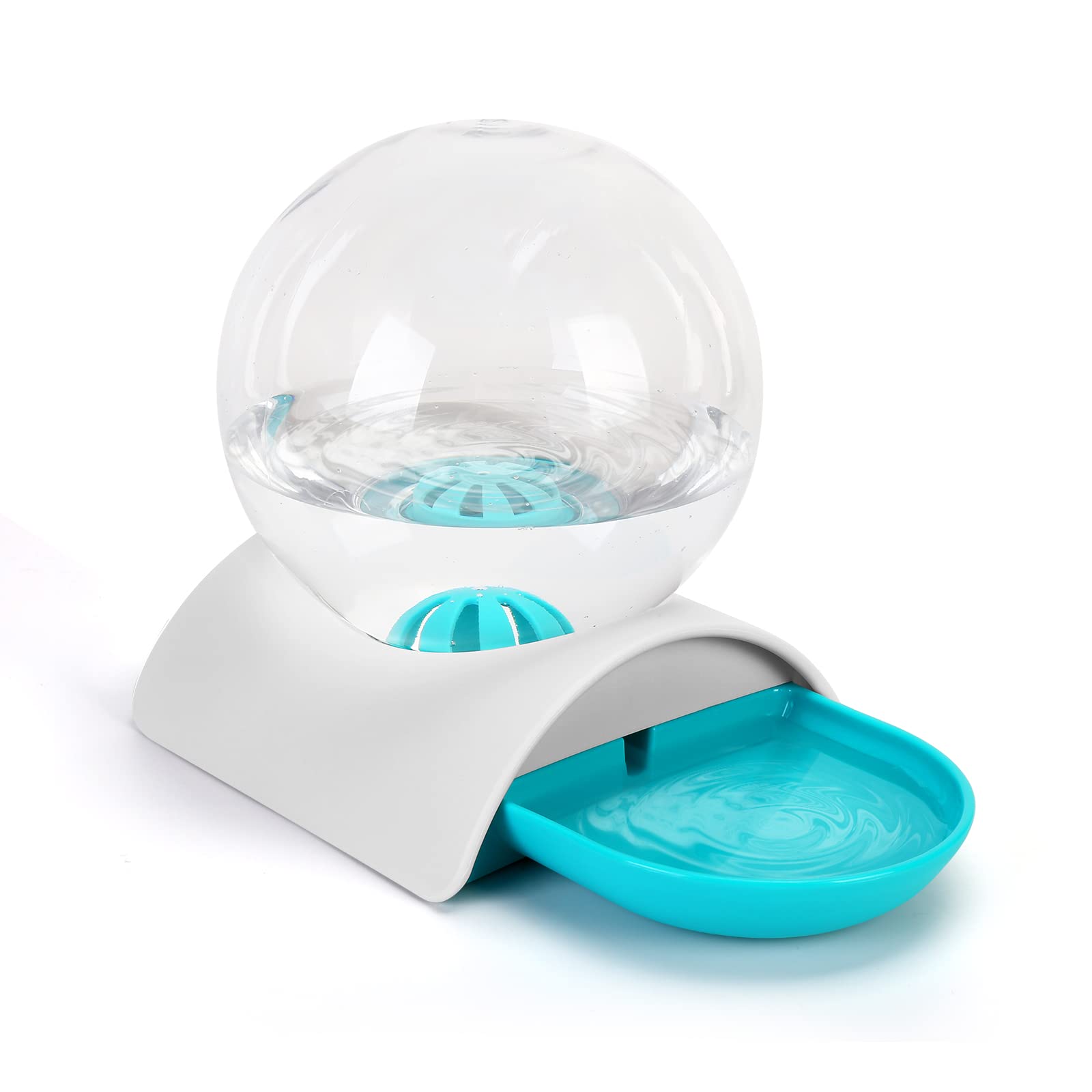 SubClap Automatic Pet Water Dispenser, 0.74 Gallon Cats & Small Dogs Gravity Water Station, Spherical Water Dish Feeder with 2.8L Detachable Dispenser Bottle for Kitten Cats Puppy & Rabbit, Mint Green