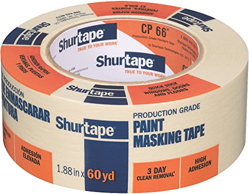 Shurtape CP 66 Contractor Grade, High Adhesion Masking Tape, 48mm x 55m, Natural, 1 Roll (212293)