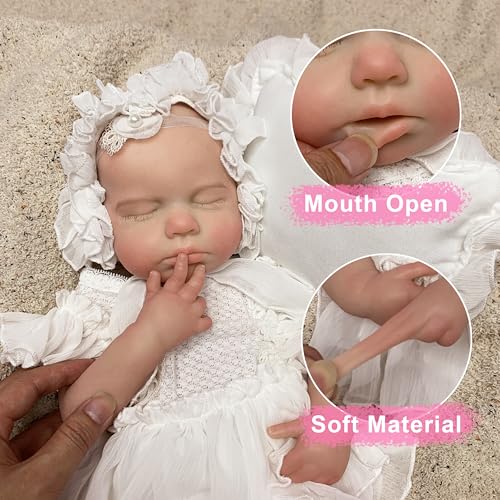 Muñeca Reborn bebé realista de silicona 18 pulgadas miniatura 5