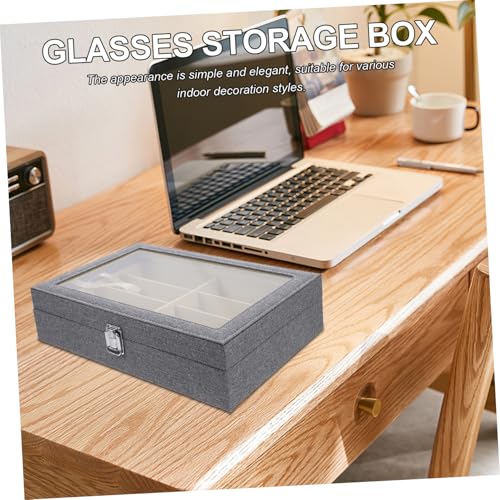 Boîte de rangement lunettes à compartiments et couvercle transparent Luxshiny