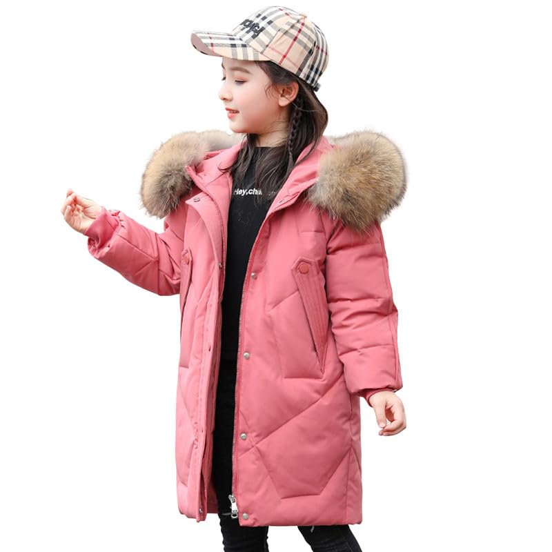 Runstarshow Girls Padded Winter Coat Kids Girls Hooded Quilted Jacket Teen Girls Puffy Coats with Hood Warm School Outerwear with Pockets for Girls Age 7-16 Years