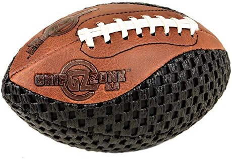 Fun Gripper-Grip Zone Footballs 8.5" Pee Wee Footballs, Size 6-9, Composit leather Buckskin/Black, soft mesh, Extra Grip, Kids Footballs By:Saturnian I P.E Supplier