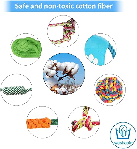 Image of Toys for Puppies 4in1 Combo with Rope Teething, Sleeper, Carrot, Aggressive Cotton Ball, Chew Toy, Training Aid for Dogs - for Small and Medium Dogs