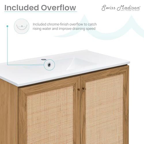 Image of Classe 36 inch Bathroom Vanity in Oak Bath Sink Cabinet Sink Included