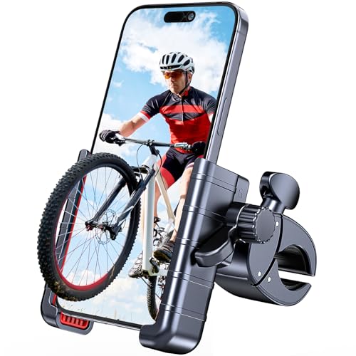 Uniwit Suporte de telefone para bicicleta - [trava rápida] [compatível com câmera] Suporte de telefone de motocicleta braçadeira de guidão para carrinho de bebê, scooter, suporte de telefone de