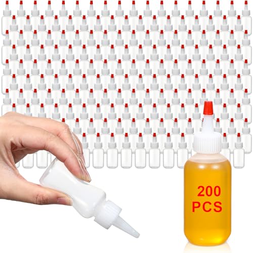 Mifoci 200 Pcs 1 oz Red Cap Mini Boston Squeeze Bottles