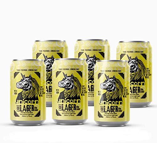 CERVEJA UNICORN LIGHT LAGER CAIXA C/ 6 LATAS 350 ML