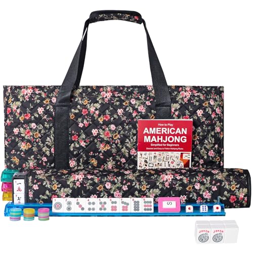 GUSTARIA American Mahjong Game Set for Adults, Easy to Use Tiles with Storage Mat and Dice
| GUSTARIA Mahjong Tile Set with White Tiles, Green Mat, and Noise Reduction Rubber Table Cover
| GUSTARIA Mahjong Game with 166 White Tiles and 4 All-in-One