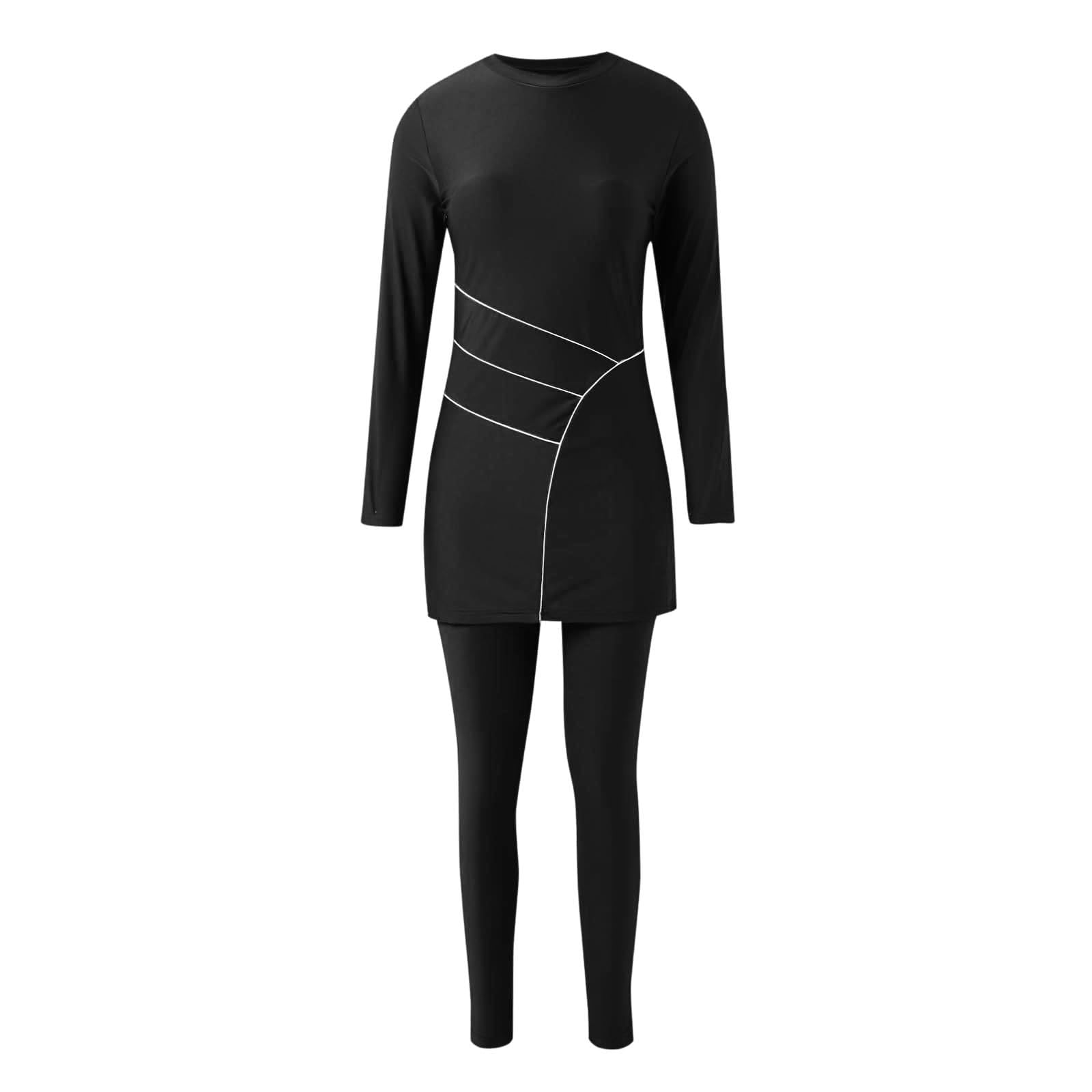 Costume Da Bagno Musulmano Da Donna 3 Pezzi Musulmani Costumi Da Bagno Hijab Donne Costume Da Bagno Islamico Manica Lunga Nuoto Costume Burkini Protezione Uv Costumi Da Bagno Completo Hijab