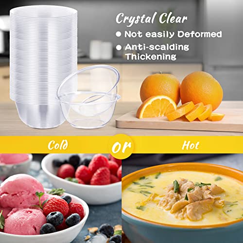 Thenshop THENSHOP-DESSERT-77 200 Pieces 12 Oz Clear Plastic Bowls Disposable Crystal Dessert Bowls Transparent Ice Cream Salad Serving Bowls thumb #6