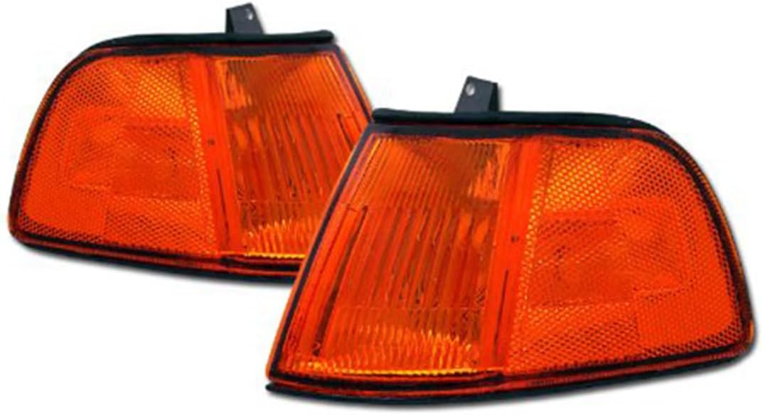 Amber Turn Signal Parking Corner Lights JDM Style Direct Replacement Driver Passenger Set Compatible with 1990-1991 Honda Civic 2 Door 3 Door Hatchback All Models