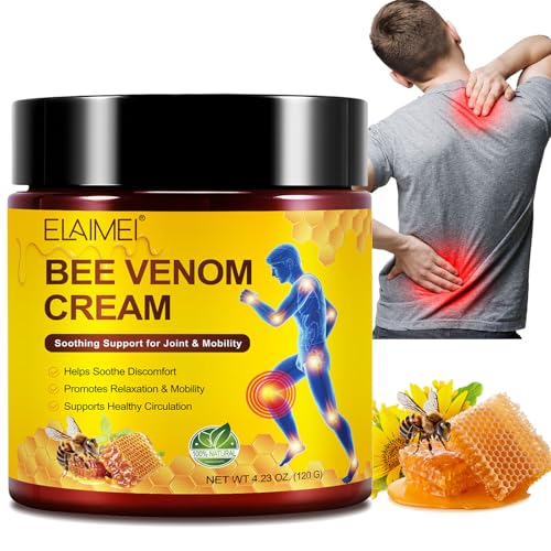 Bienengift Creme 120g, Bienengift Schmerz Massage Creme für Gelenke & Beweglichkeit, hilft Muskeln & Gelenke zu erholen, Rücken, Nacken, Hände, Beine zu entlasten