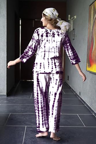 Image of MIRCHI FASHION Women's Cotton Shibori Dyed Printed Co-Ord Set of Short Kurti & Plazzo Pant