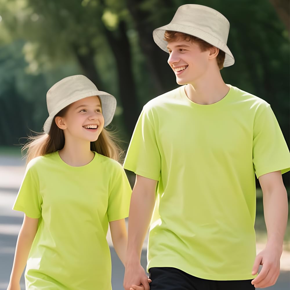 Lotvic Lot de 8 chapeaux bob unisexes pliables pour l'été, protection UV, chapeau de pêcheur de plage, chapeaux de soleil respirants pour homme et femme, chapeau cloche réversible pour voyage, pêche