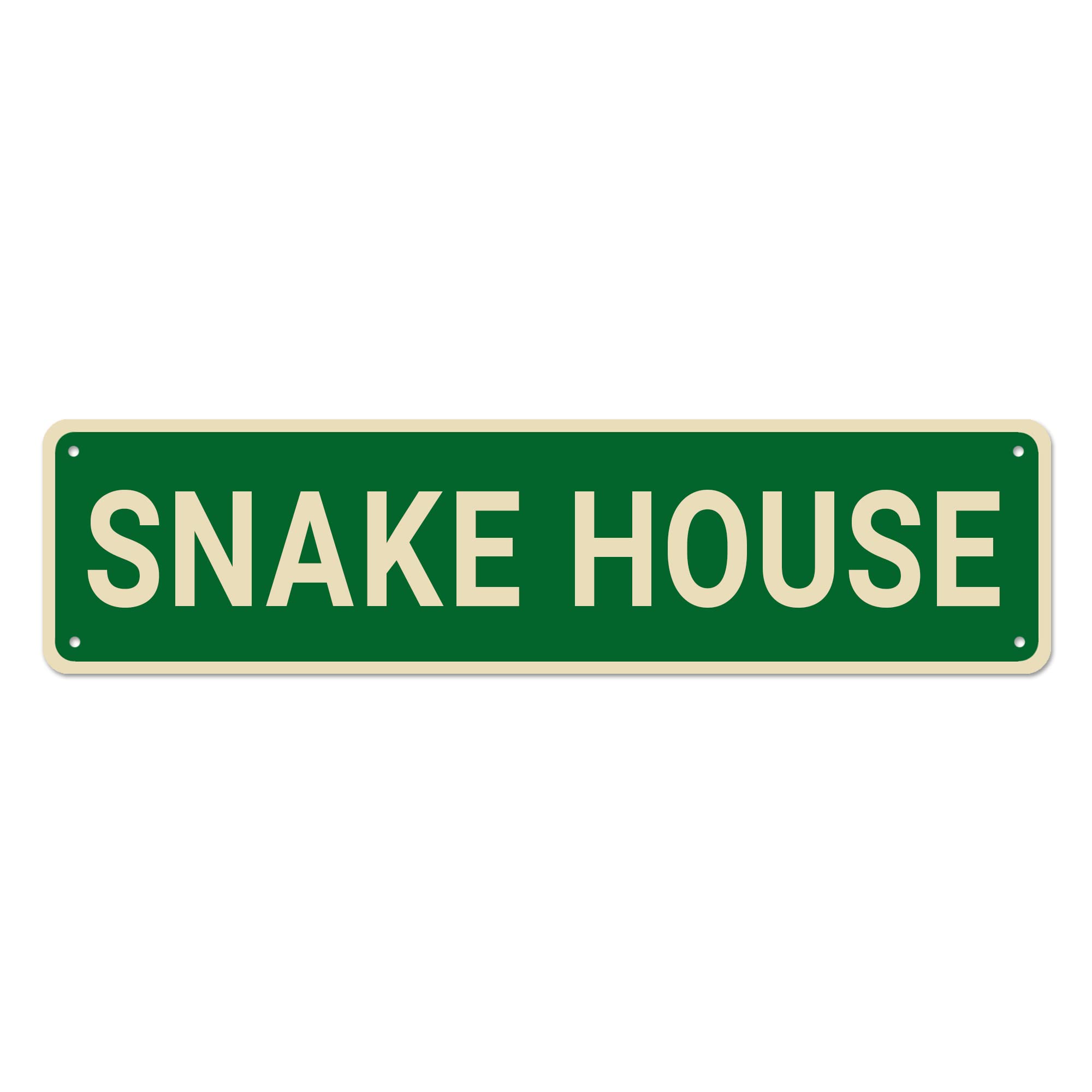 Snake House Sign, Snake Decor Snake Sign Snake Lover Gift, Funny Wall Decor for Home/Man Cave, Quality Metal Signs 16x4 Inch