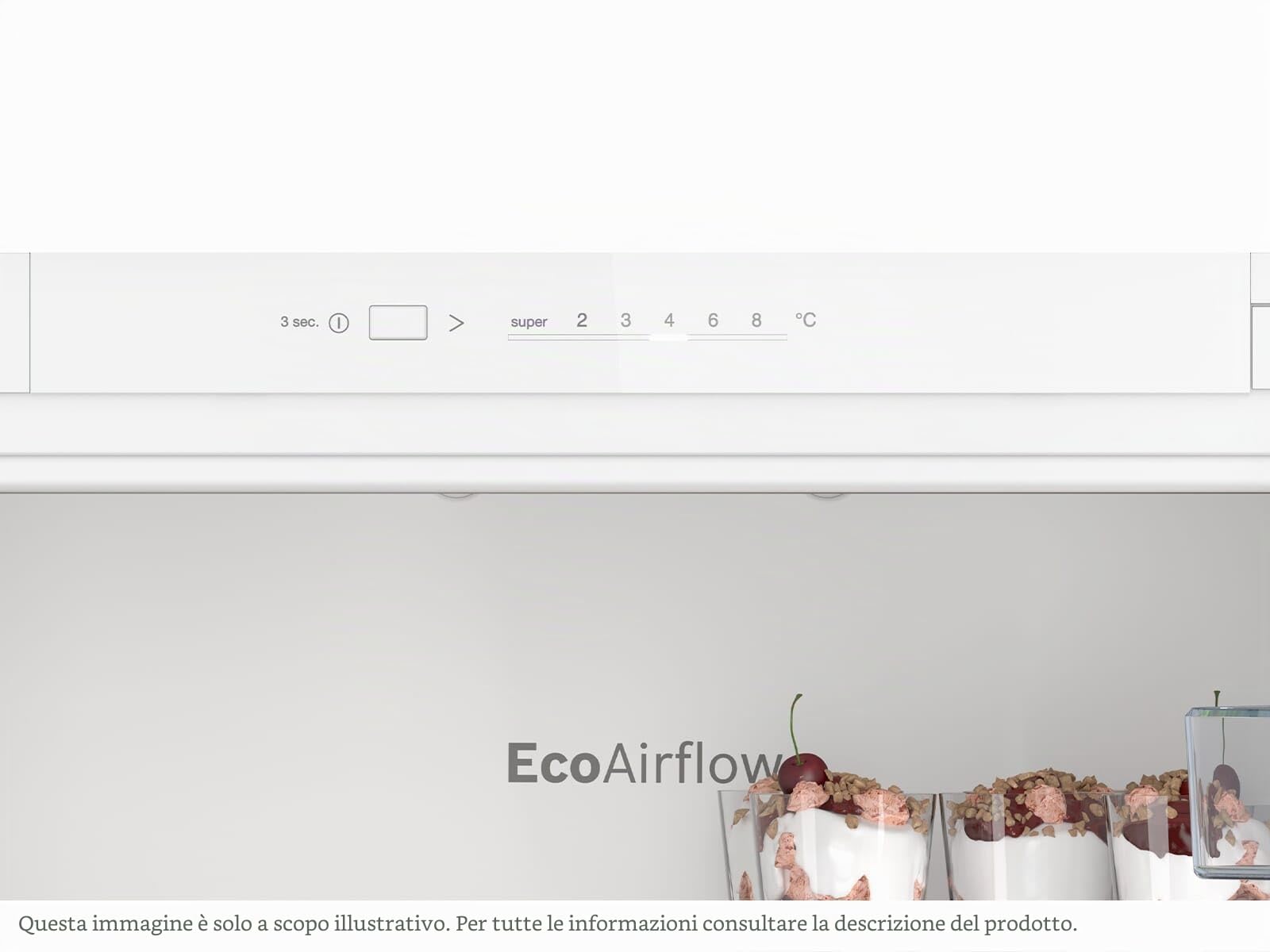 BOSCH KIR21NSE0 - Frigorifero da incasso serie 2, frigorifero integrato senza congelatore, 88 x 56 cm, raffreddamento 136 l, cerniera a traino, MultiBox XXL, illuminazione a LED, EcoAirflow,