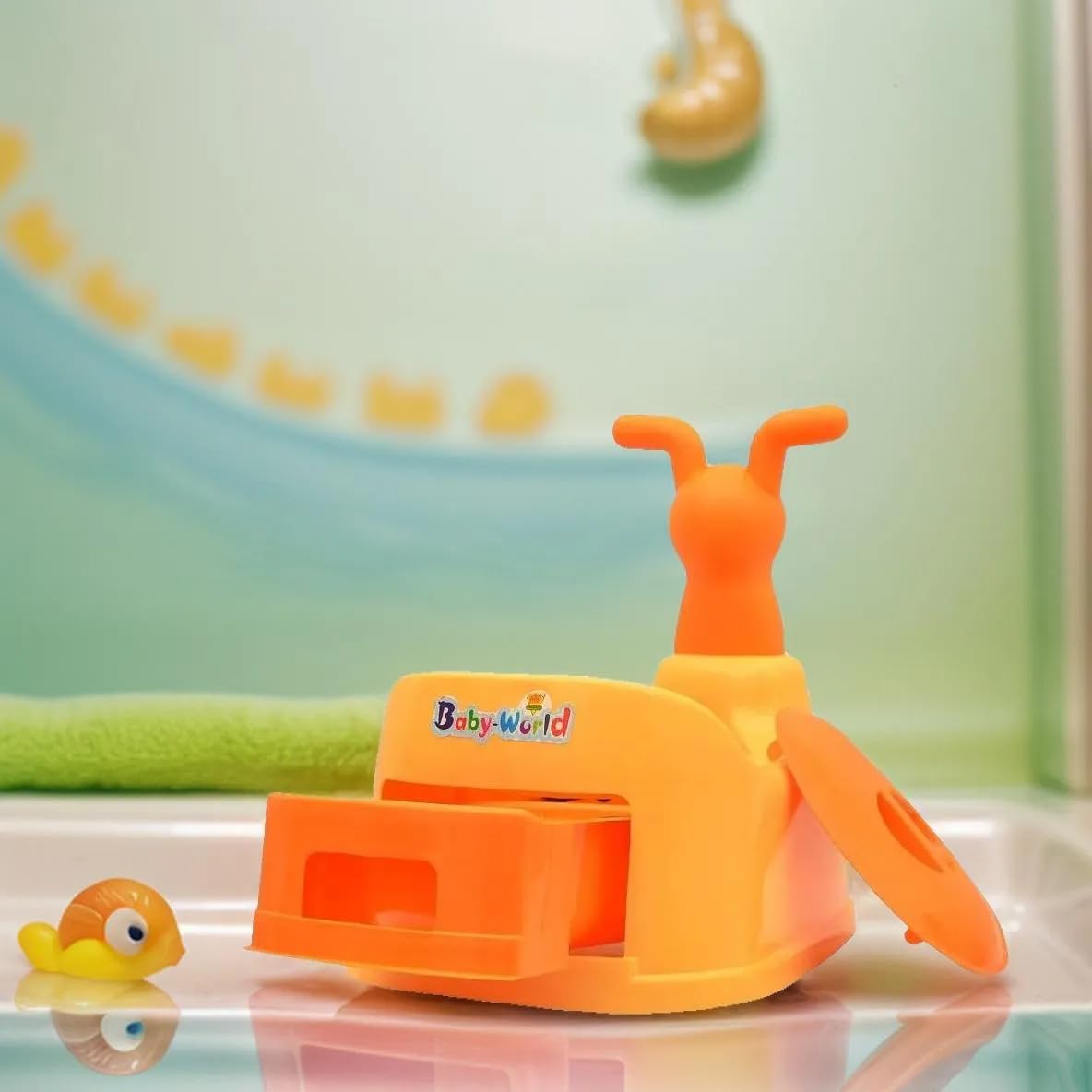 Zerya Potty Toilet Trainer Seat/Chair with Lid and High Back Support for Toddler Boys Girls (Age 7 Months to 3 Years) (Orange) 4
