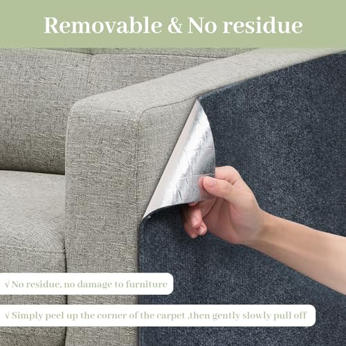 Ricyea Kratzmatte Katze 200cm x 40cm, Kratzteppich Selbstklebend, Kratzschutz für Katzen, Sofa, Möbel, Tür, Wand, L 200cm x B 40cm (Dunkelgrau)