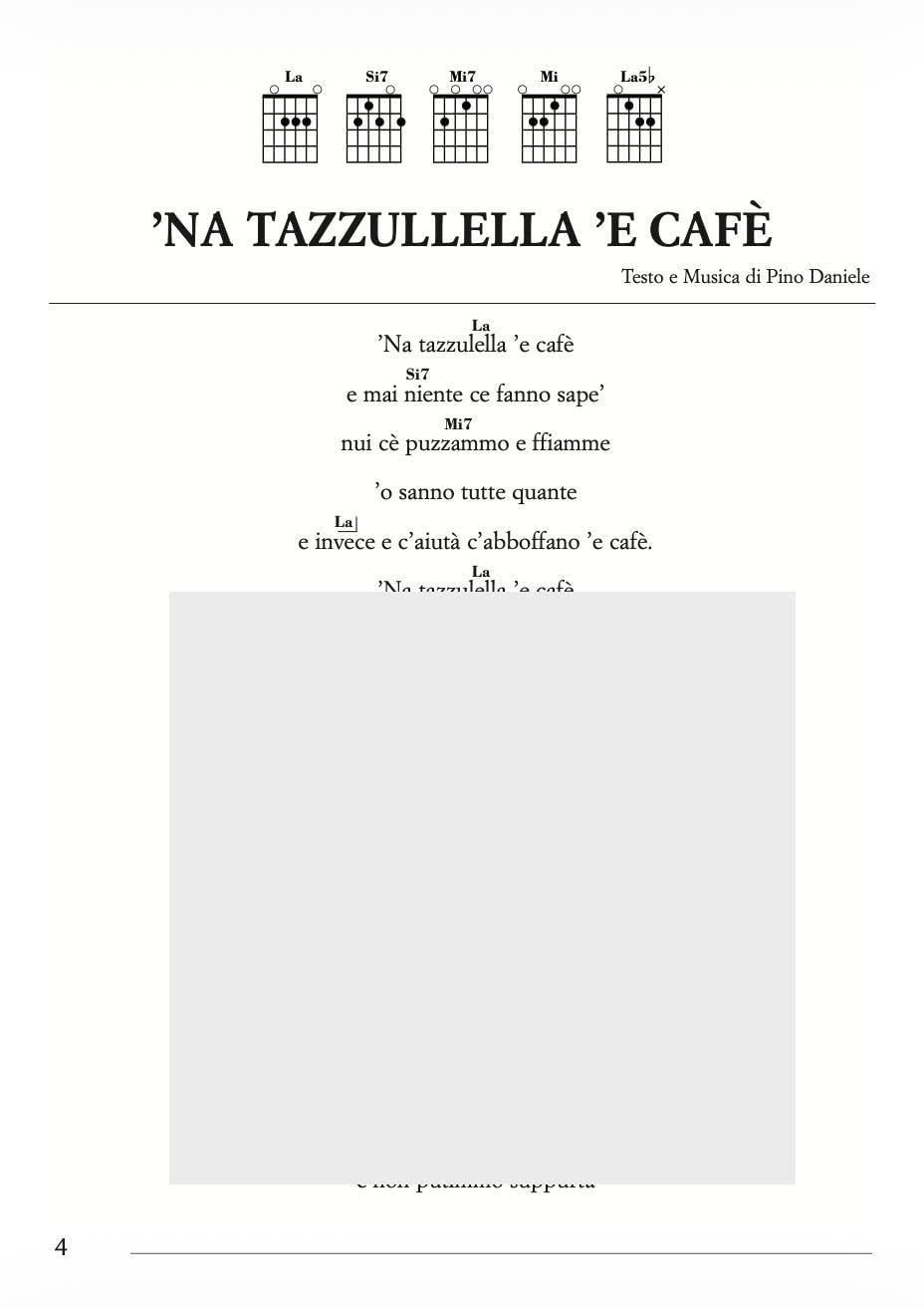 Pino Daniele. Canzoniere. 56 successi in testi e accordi