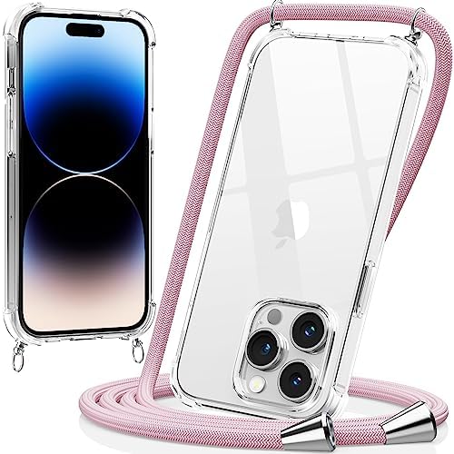 Coque Avec Cordon Intégré Pour IPhone 11 à 14 Pro Max - Protection Antichoc, Recharge Qi, Bleu