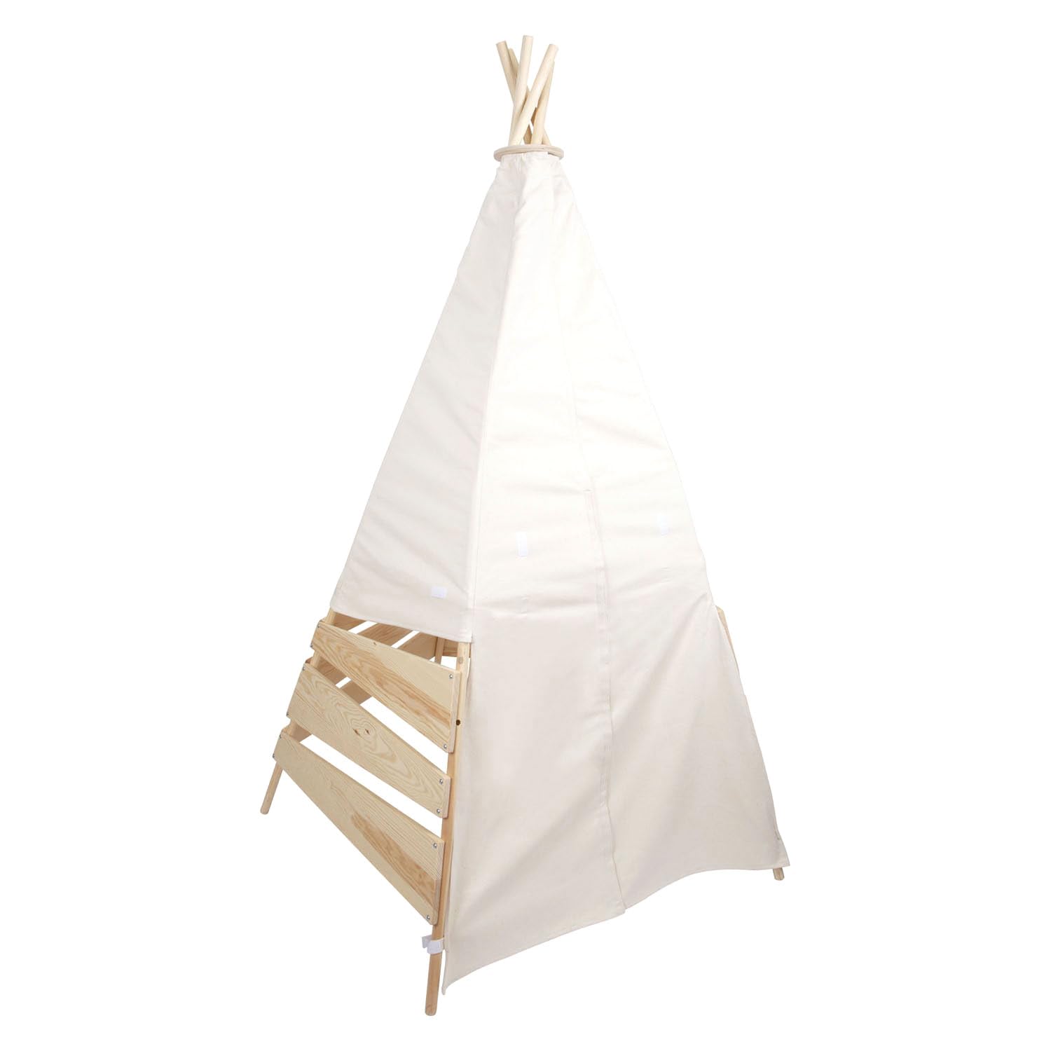 small foot Outdoor Zelt Tipi aus Holz und Zeltstoff, geräumiges Spielzelt für den Garten, für Kinder ab 2 Jahre, 12405, Weiß