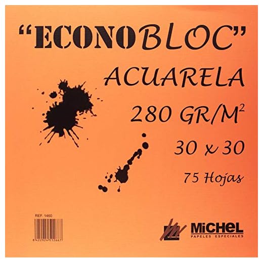 Econobloc acuarela Michel 280g (30x30 cm) - 75 hojas