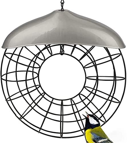 ZAIZAI Tenedor de Bola de Grasa de alimentación de pájaros Redondo Guirnalda Metal Colgante Al Aire Libre Alimentador de Aves al Aire Libre con Anillo de Comida Grande (Color : A, Size : One Size)