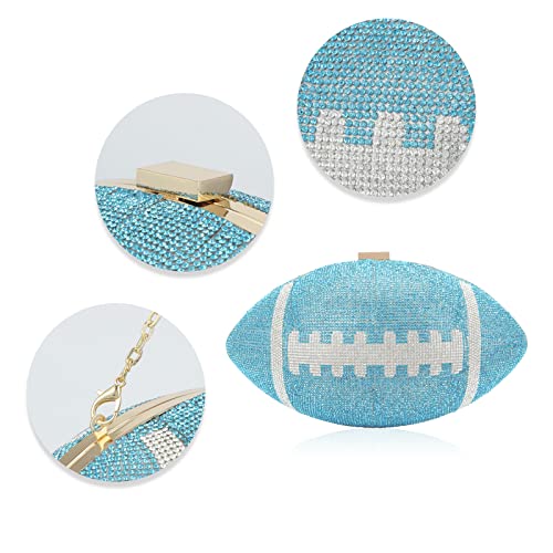 Image of Gripit Bling Rhinestone Football Shaped Rugby Quirky Bag Purse Novlety Chain Purse