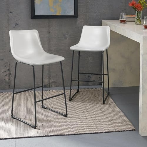 Image of Waleaf 30 Inch Counter Height Bar Stools Set of 4, Faux Leather Bar Chairs
