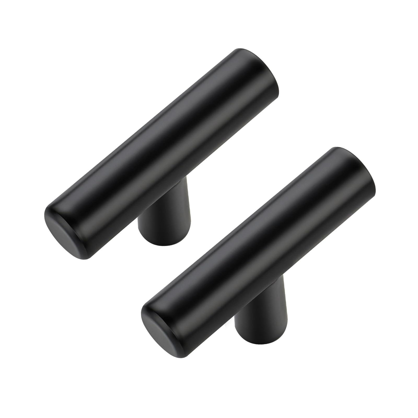 10 Pack 2 Inch Length Kitchen Cabinet Handles with Single Hole Matte Black Cabinet Pulls Stainless Steel Drawer Pulls,Cabinet Knobs for Dresser Drawer