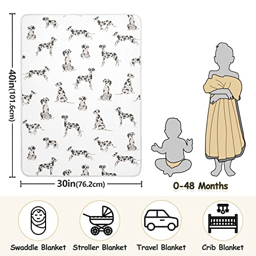 Image of Swaddle Blanket Great Dane Dog Cotton for Infants, Receiving, Lightweight Soft Swaddling for Crib, Stroller, Nursery, 30x40 in