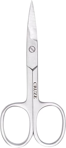 Miniatura 8 de CRUZE Tijeras de uñas  Tijeras curvadas extrafinas para cutículas para manicura, pestañas, cejas, uñas de los pies, uñas de los dedos, pelo de la
