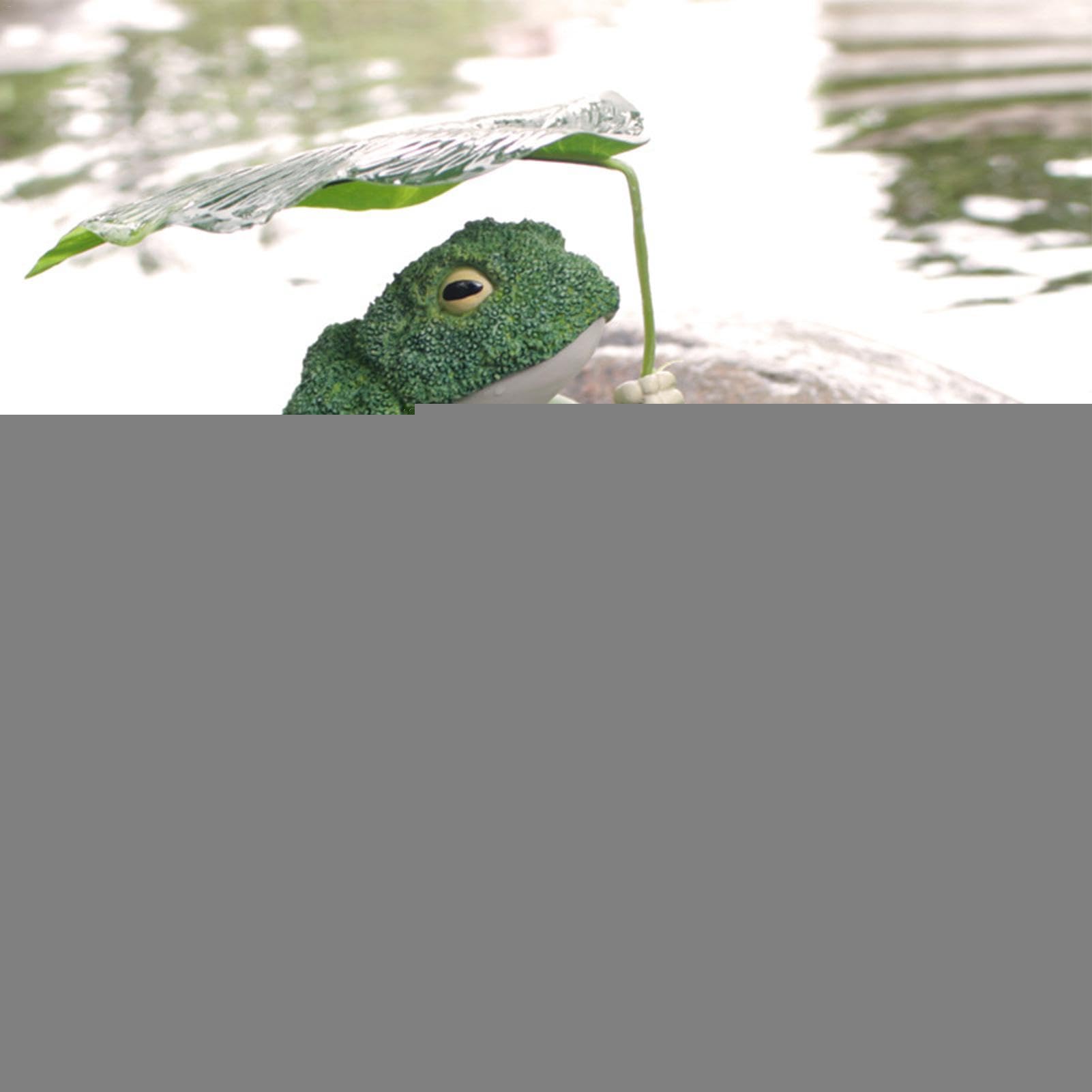 Froschfigur, Brokkoli-Frosch mit Regenschirm, Froschstatue, Dekoration, Froschform, Sammlerstückfigur, künstlerische Heimdekoration, Statue, kreative Frosch-Skulpe für Zuhause, Bücherregal-