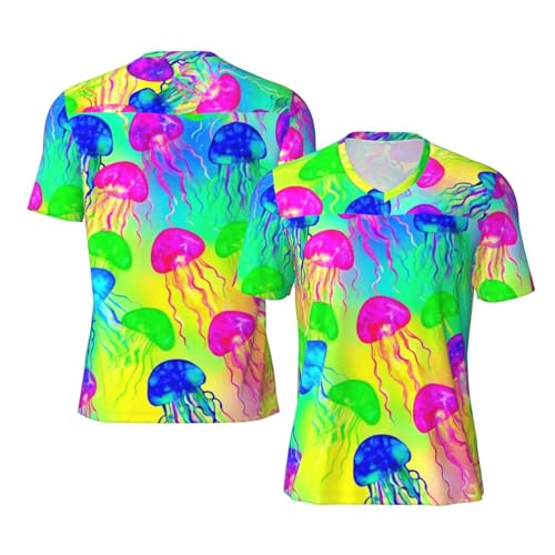 Stylish Athletic Sports Jersey Magical-Jellyfish-Abstract Men's Rugby Jersey Small Black
