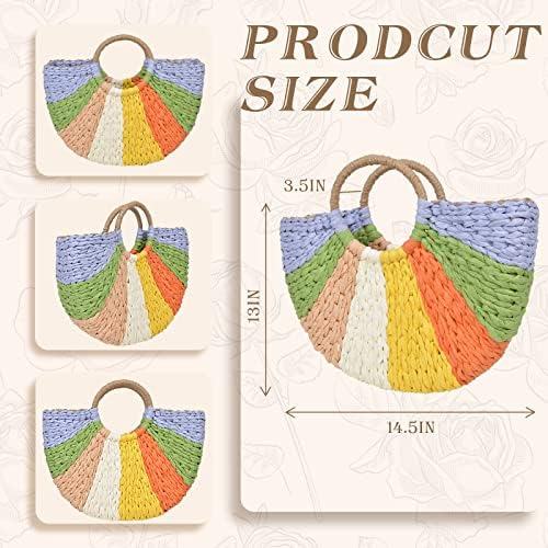 Bolso Tote de algodón tejido a mano para mujer miniatura 4