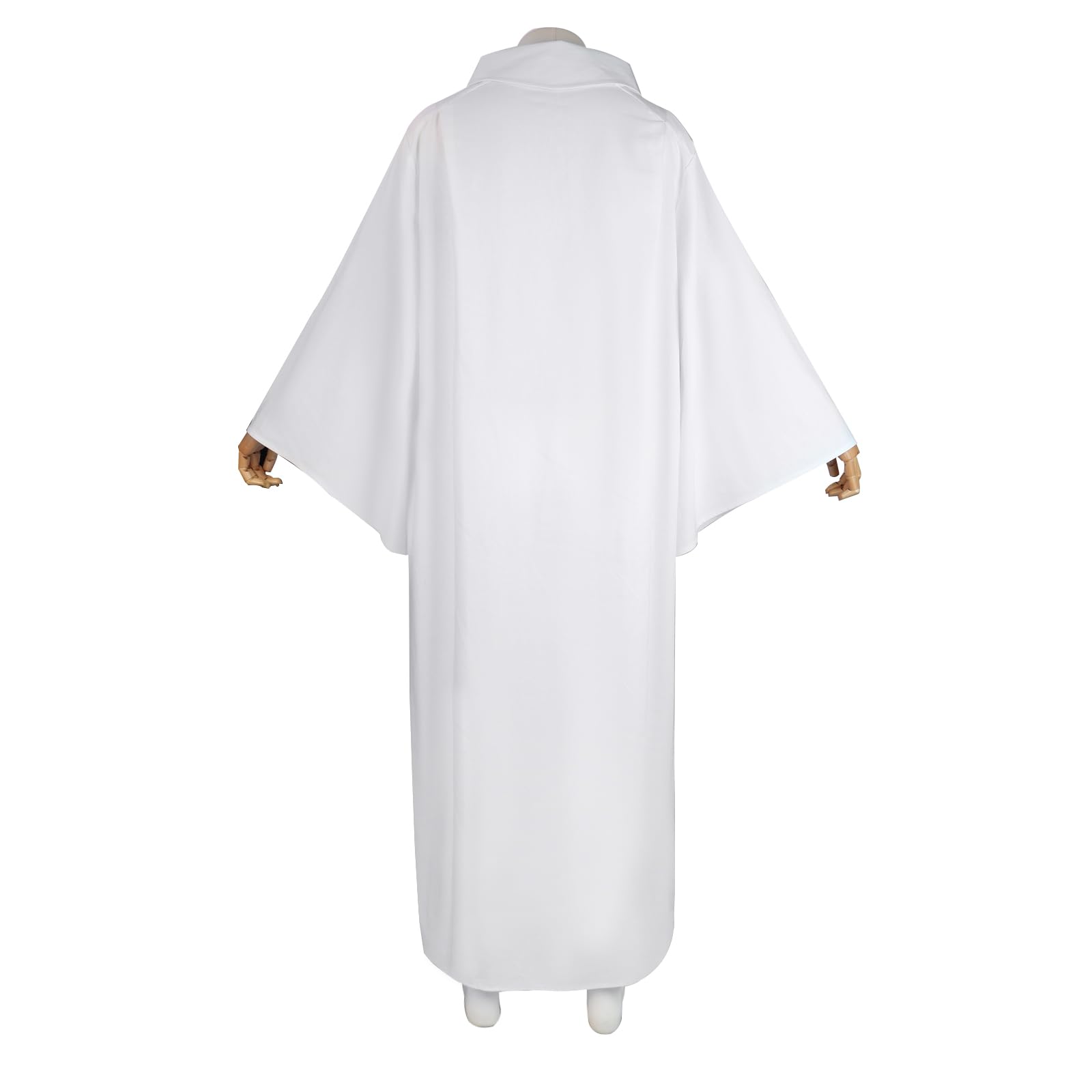 MYAYD Bata unisex de algodón para clero, púlpito litúrgico, uniforme suelto, talla grande, color blanco