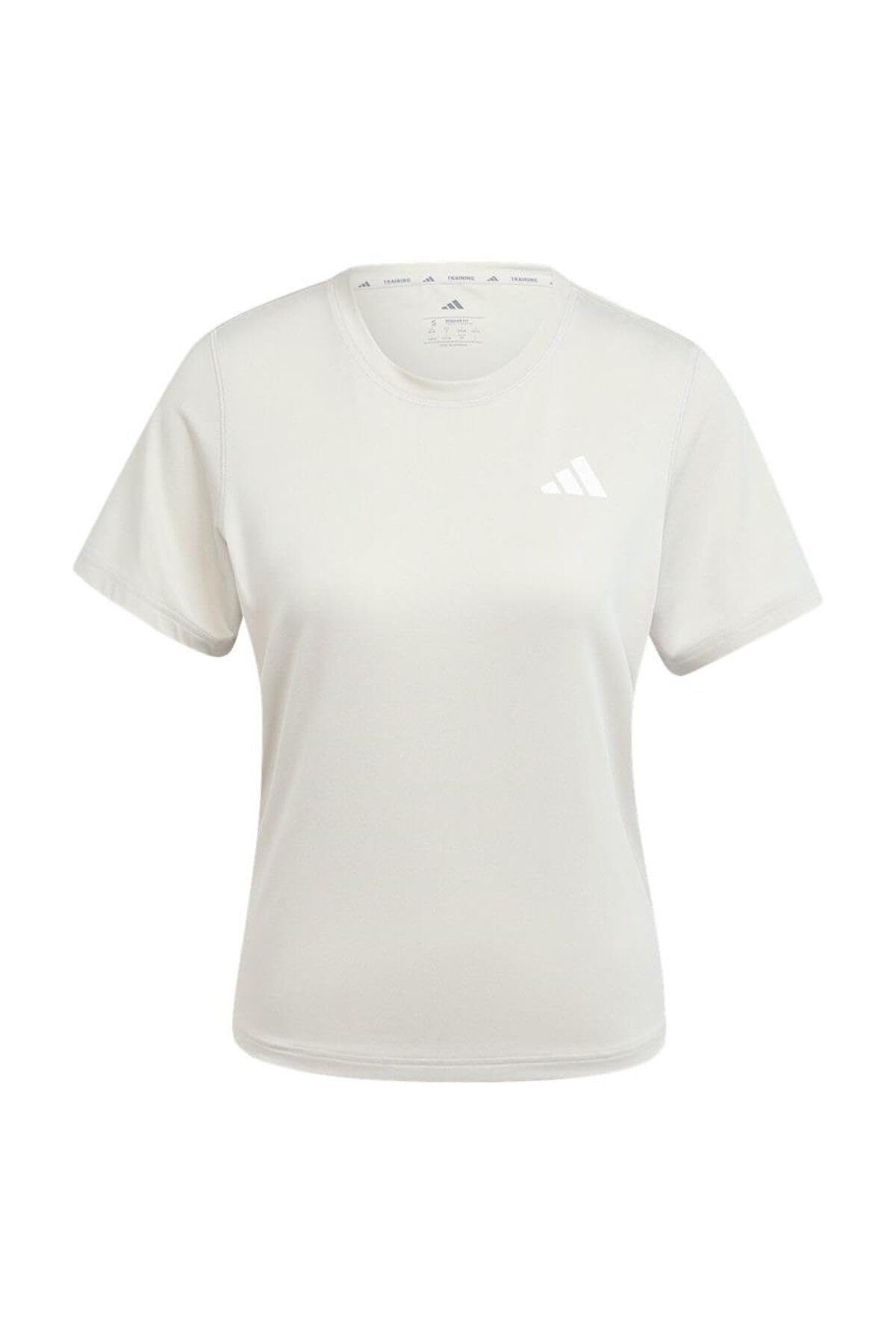 adidas Women's Train Essentials 3-Stripes Workout T-Shirt, Wonder Alumina/White, XL