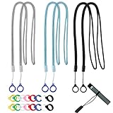 LJHYSD Nylon Lanyards for Badge USB Flash Drive Phone Camera Key ID Card Charm Neck Strap, 6 Lanyard Strings+16 Silicone Rings, Multi-color, 0.5''
