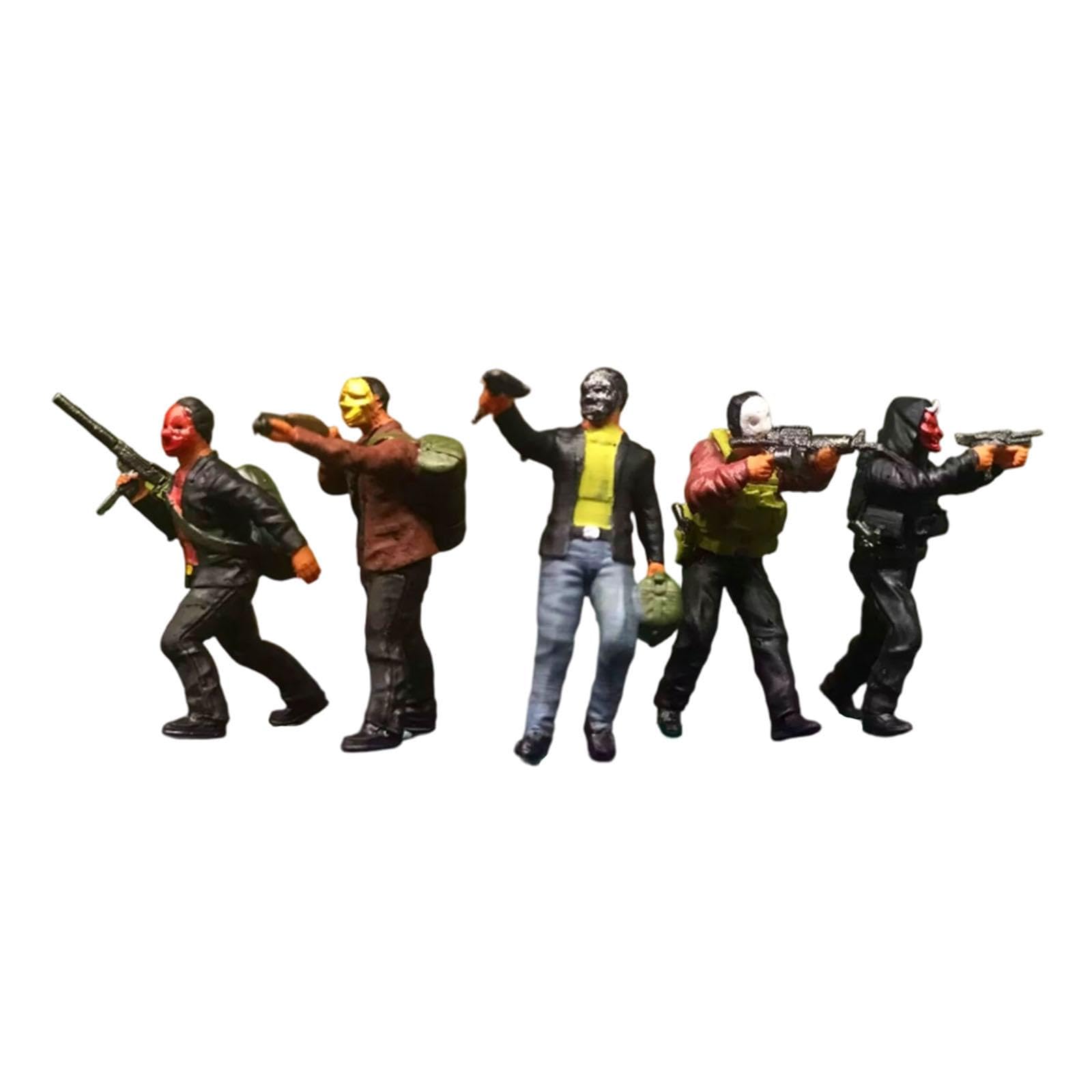 5 Miniature in Resina per Diorami in 1:64. Ideali per Decorare Le Scrivanie, Ladri