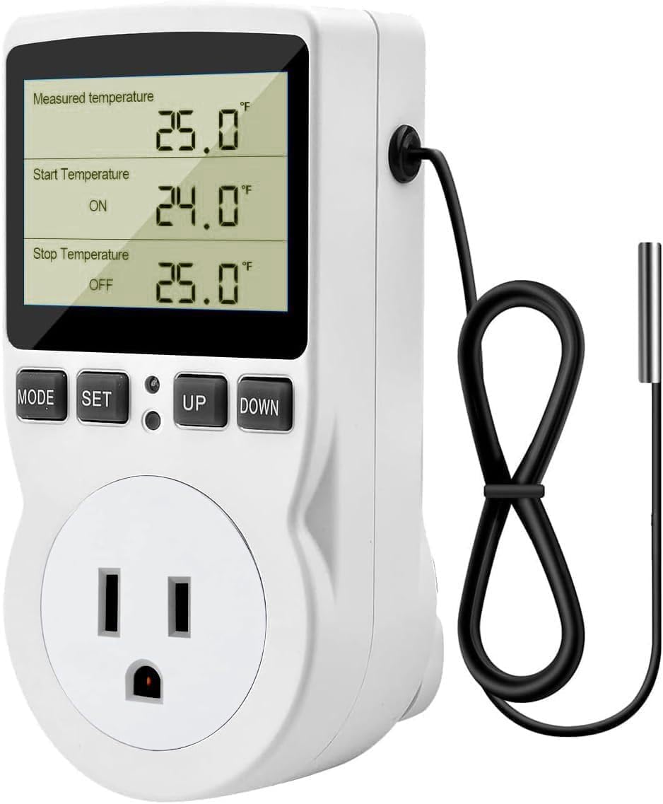 Diymore 1800W Plug in Thermostat Temperature Controller Electric Digital RV Thermostats Heating Cooling Control Mode Timer White 120V 15A Digital Temperature Controller Thermostat Timer LCD Display Diymore 1800W Plug in Thermostat Temperature Controller Electric Digital RV Thermostats Heating Cooling Control Mode Timer White 120V 15A Digital Temperature Controller Thermostat Timer LCD Display