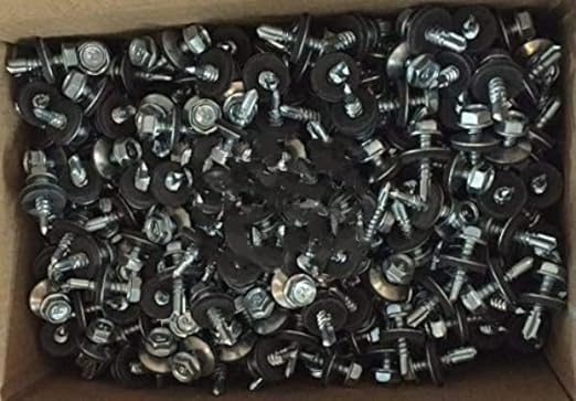 Self-Drilling Screw, Zinc Plated Finish, Hex Washer Head, External Hex Drive, Sealing, Includes Washer [Pack of 100] (10 X 20) - Image 6 thumbnail